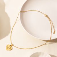 Elegant Simple Style Heart Shape Stainless Steel Plating Hollow Out 18k Gold Plated Pendant Necklace main image 8