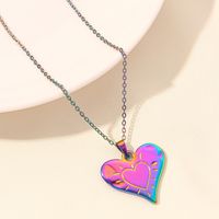 Elegant Simple Style Heart Shape Stainless Steel Plating Hollow Out 18k Gold Plated Pendant Necklace main image 9