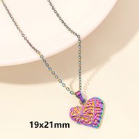 Elegant Simple Style Heart Shape Stainless Steel Plating Hollow Out 18k Gold Plated Pendant Necklace sku image 8