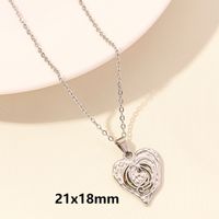Elegant Simple Style Heart Shape Stainless Steel Plating Hollow Out 18k Gold Plated Pendant Necklace sku image 2