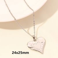 Elegant Simple Style Heart Shape Stainless Steel Plating Hollow Out 18k Gold Plated Pendant Necklace sku image 3