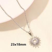 Elegant Simple Style Heart Shape Stainless Steel Plating Hollow Out 18k Gold Plated Pendant Necklace sku image 4