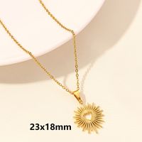 Elegant Simple Style Heart Shape Stainless Steel Plating Hollow Out 18k Gold Plated Pendant Necklace sku image 13