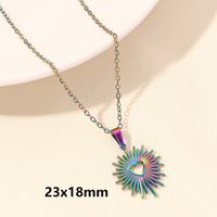 Elegant Simple Style Heart Shape Stainless Steel Plating Hollow Out 18k Gold Plated Pendant Necklace sku image 14
