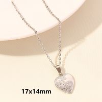 Elegant Simple Style Heart Shape Stainless Steel Plating Hollow Out 18k Gold Plated Pendant Necklace sku image 5