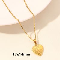 Elegant Simple Style Heart Shape Stainless Steel Plating Hollow Out 18k Gold Plated Pendant Necklace sku image 15