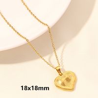 Elegant Simple Style Heart Shape Stainless Steel Plating Hollow Out 18k Gold Plated Pendant Necklace sku image 17
