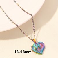 Elegant Simple Style Heart Shape Stainless Steel Plating Hollow Out 18k Gold Plated Pendant Necklace sku image 18