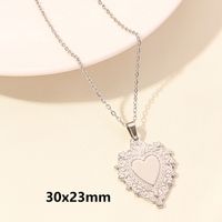 Simple Style Heart Shape Stainless Steel Plating 18k Gold Plated Pendant Necklace sku image 1