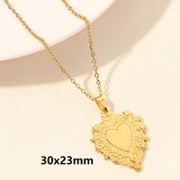 Simple Style Heart Shape Stainless Steel Plating 18k Gold Plated Pendant Necklace sku image 7