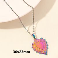 Simple Style Heart Shape Stainless Steel Plating 18k Gold Plated Pendant Necklace sku image 8
