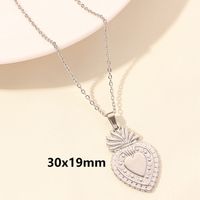Simple Style Heart Shape Stainless Steel Plating 18k Gold Plated Pendant Necklace sku image 2