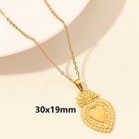 Simple Style Heart Shape Stainless Steel Plating 18k Gold Plated Pendant Necklace sku image 9