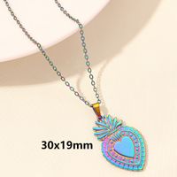 Simple Style Heart Shape Stainless Steel Plating 18k Gold Plated Pendant Necklace sku image 10