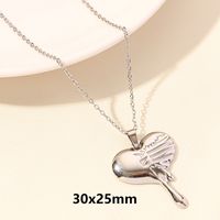 Simple Style Heart Shape Stainless Steel Plating 18k Gold Plated Pendant Necklace sku image 3