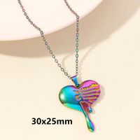 Simple Style Heart Shape Stainless Steel Plating 18k Gold Plated Pendant Necklace sku image 12