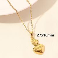 Simple Style Heart Shape Stainless Steel Plating 18k Gold Plated Pendant Necklace sku image 13