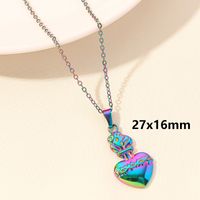 Simple Style Heart Shape Stainless Steel Plating 18k Gold Plated Pendant Necklace sku image 14