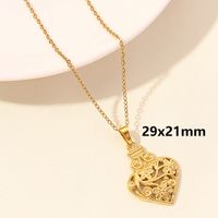 Simple Style Heart Shape Stainless Steel Plating 18k Gold Plated Pendant Necklace sku image 15