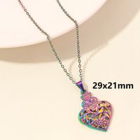 Simple Style Heart Shape Stainless Steel Plating 18k Gold Plated Pendant Necklace sku image 16