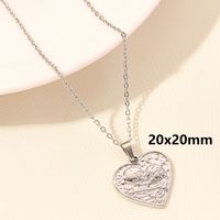 Simple Style Heart Shape Stainless Steel Plating 18k Gold Plated Pendant Necklace sku image 6