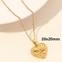 Simple Style Heart Shape Stainless Steel Plating 18k Gold Plated Pendant Necklace sku image 17