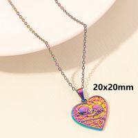 Simple Style Heart Shape Stainless Steel Plating 18k Gold Plated Pendant Necklace sku image 18
