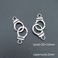 100 Pcs/package Simple Style Letter Handcuffs Alloy Plating Pendant Jewelry Accessories sku image 1