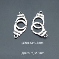 100 Pcs/package Simple Style Letter Handcuffs Alloy Plating Pendant Jewelry Accessories sku image 2