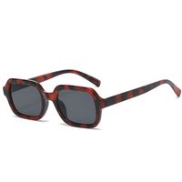 Fashion Solid Color Leopard Ac Square Full Frame Women's Sunglasses sku image 10
