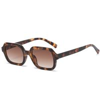 Fashion Solid Color Leopard Ac Square Full Frame Women's Sunglasses sku image 12