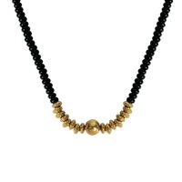 Cute Simple Style Round Agate Titanium Steel Necklace In Bulk main image 5