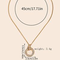 Elegant Luxurious Circle Stainless Steel Hollow Out Zircon Pendant Necklace main image 2
