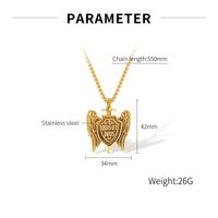 Hip-Hop Retro Cross Angel Wings Stainless Steel Plating Men's Pendant Necklace main image 2