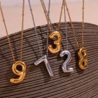 Simple Style Classic Style Number Stainless Steel Plating 18k Gold Plated Pendant Necklace main image 1
