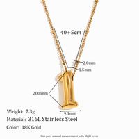 Simple Style Classic Style Number Stainless Steel Plating 18k Gold Plated Pendant Necklace main image 2