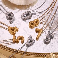 Simple Style Classic Style Number Stainless Steel Plating 18k Gold Plated Pendant Necklace main image 4