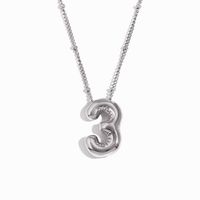 Simple Style Classic Style Number Stainless Steel Plating 18k Gold Plated Pendant Necklace sku image 3