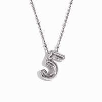 Simple Style Classic Style Number Stainless Steel Plating 18k Gold Plated Pendant Necklace sku image 4