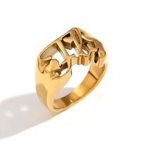 Simple Style Classic Style Letter Heart Shape Solid Color Stainless Steel Plating 18k Gold Plated Rings sku image 7