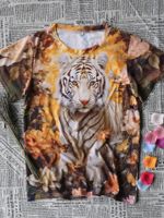 Women's T-shirt Short Sleeve T-shirts Streetwear Tiger sku image 1