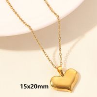 Elegant Cute Heart Shape Stainless Steel Plating 18k Gold Plated Pendant Necklace sku image 11