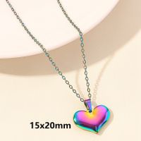 Elegant Cute Heart Shape Stainless Steel Plating 18k Gold Plated Pendant Necklace sku image 12