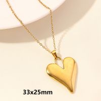 Elegant Cute Heart Shape Stainless Steel Plating 18k Gold Plated Pendant Necklace sku image 15