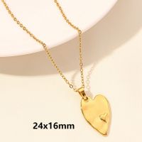 Elegant Cute Heart Shape Stainless Steel Plating 18k Gold Plated Pendant Necklace sku image 17