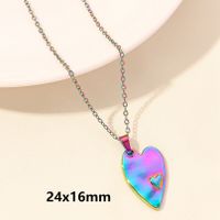 Elegant Cute Heart Shape Stainless Steel Plating 18k Gold Plated Pendant Necklace sku image 18