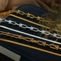 Simple Style Solid Color Chain Titanium Steel Plating 18k Gold Plated Necklace main image 6