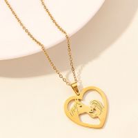 Elegant Simple Style Human Heart Shape Stainless Steel Plating Hollow Out 18k Gold Plated Pendant Necklace main image 8