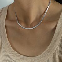 Simple Style Solid Color Chain Titanium Steel Plating 18k Gold Plated Necklace sku image 2