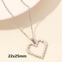 Elegant Simple Style Human Heart Shape Stainless Steel Plating Hollow Out 18k Gold Plated Pendant Necklace sku image 1